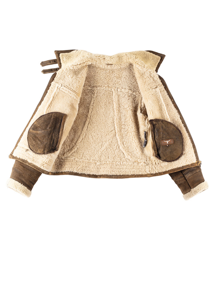 Vintage 90's Women Sheepskin Jacket in BrownMN298