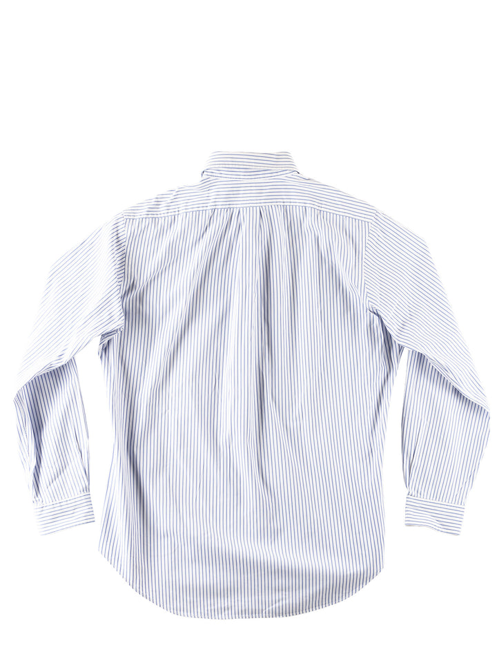 Vintage 90's Men Ralph Lauren Blue White Striped Shirt