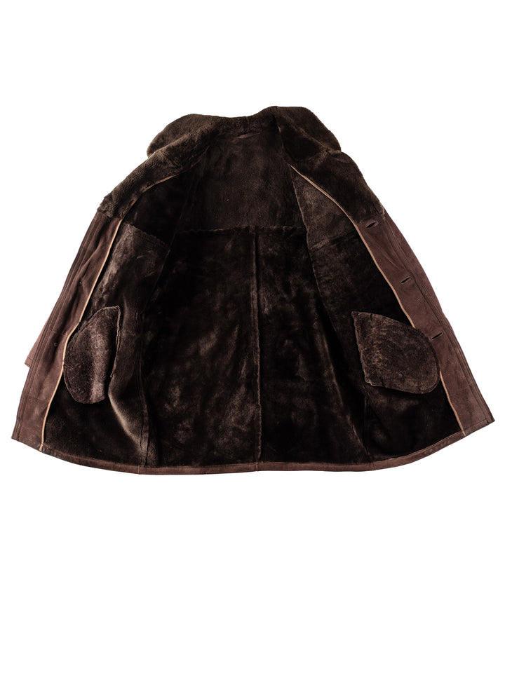 Vintage Men Sheepskin Coat in BrownMN333