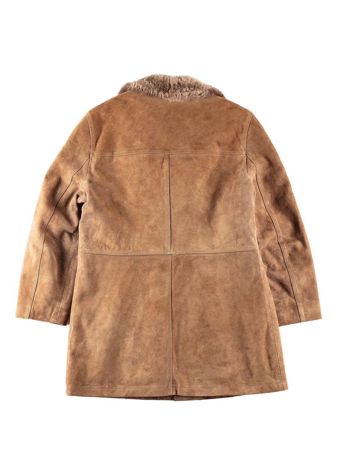 Vintage 70's Men Faux Sheepskin Coat in Brown