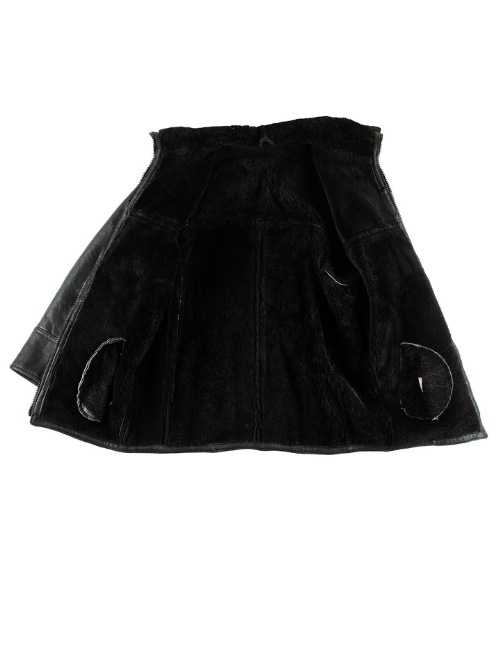 Vintage 80's Men Sheepskin Coat in BlackVN467