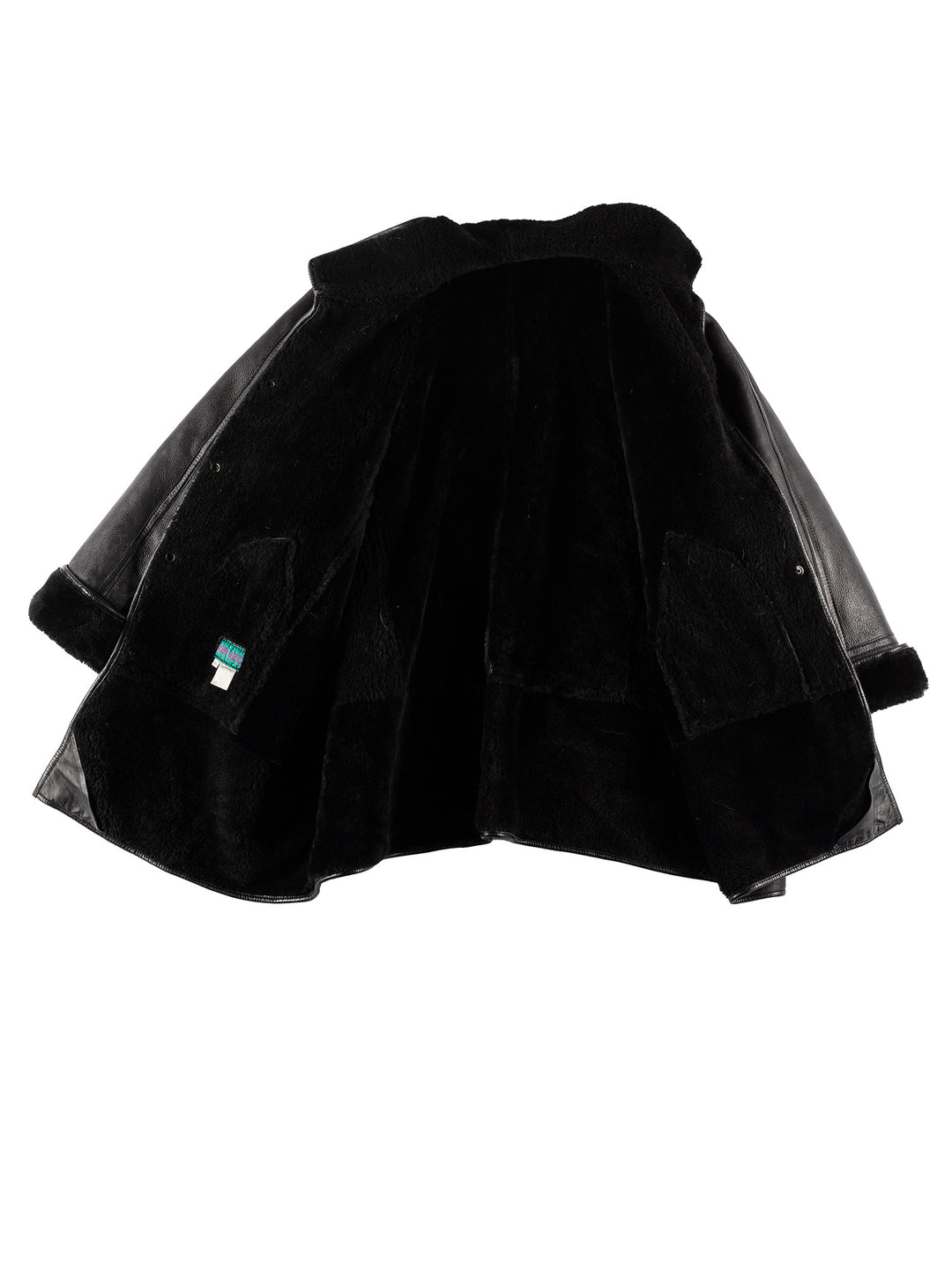 Vintage 90's Men Sheepskin Coat in BlackVN599