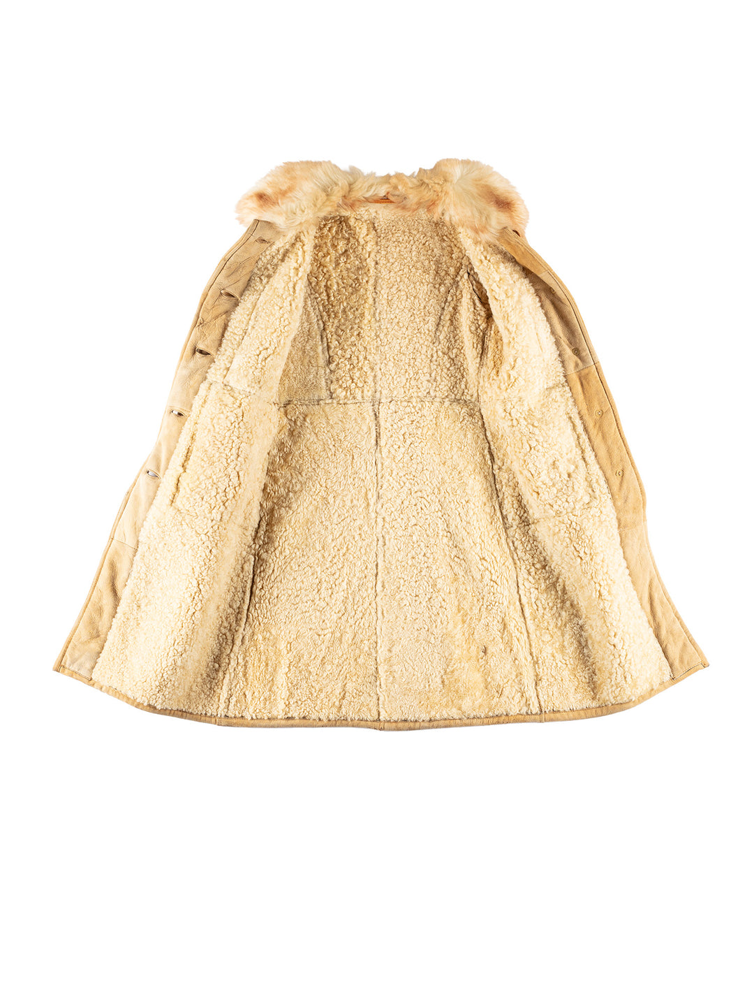 Vintage 70's Women Sheepskin Coat in BeigeMN744
