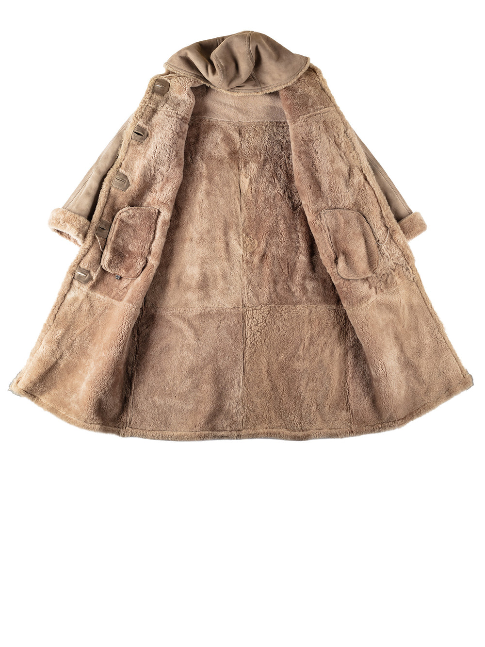 Vintage 80's Women Sheepskin Coat in BeigeMN554