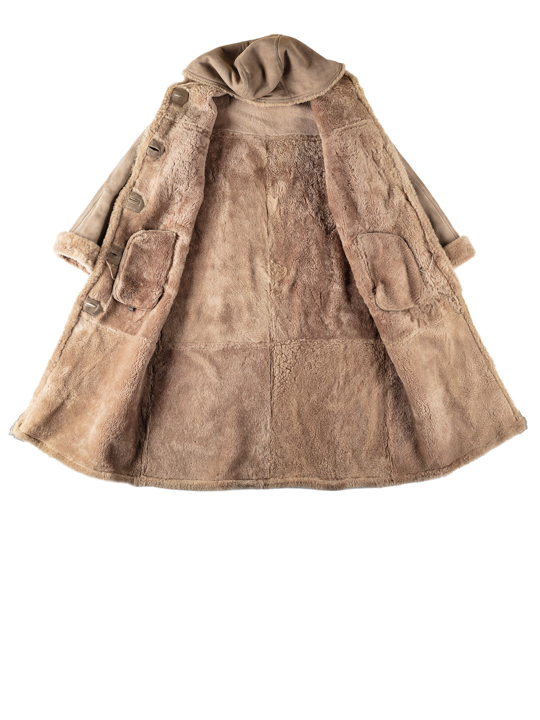 Vintage 80's Women Sheepskin Coat in BeigeMN554