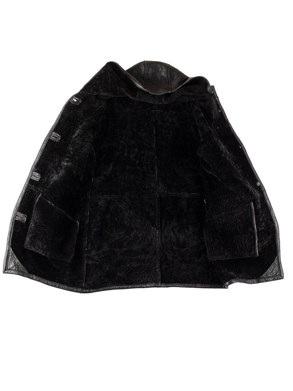 Vintage 80's Women Sheepskin Coat in BlackMN321