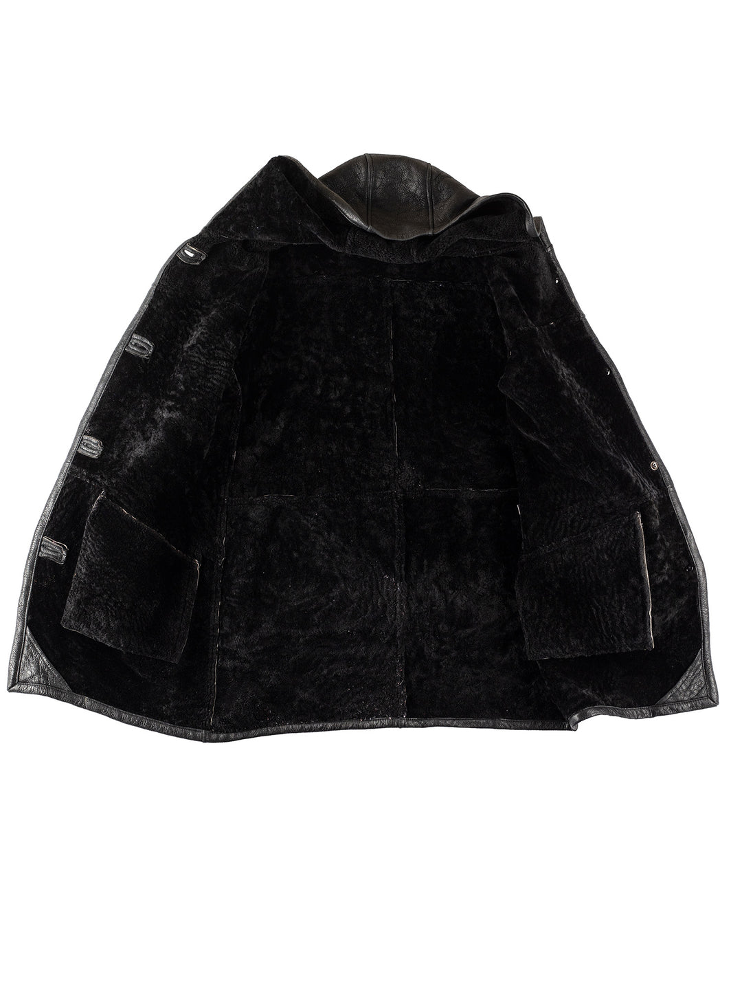 Vintage 80's Women Sheepskin Coat in BlackMN321