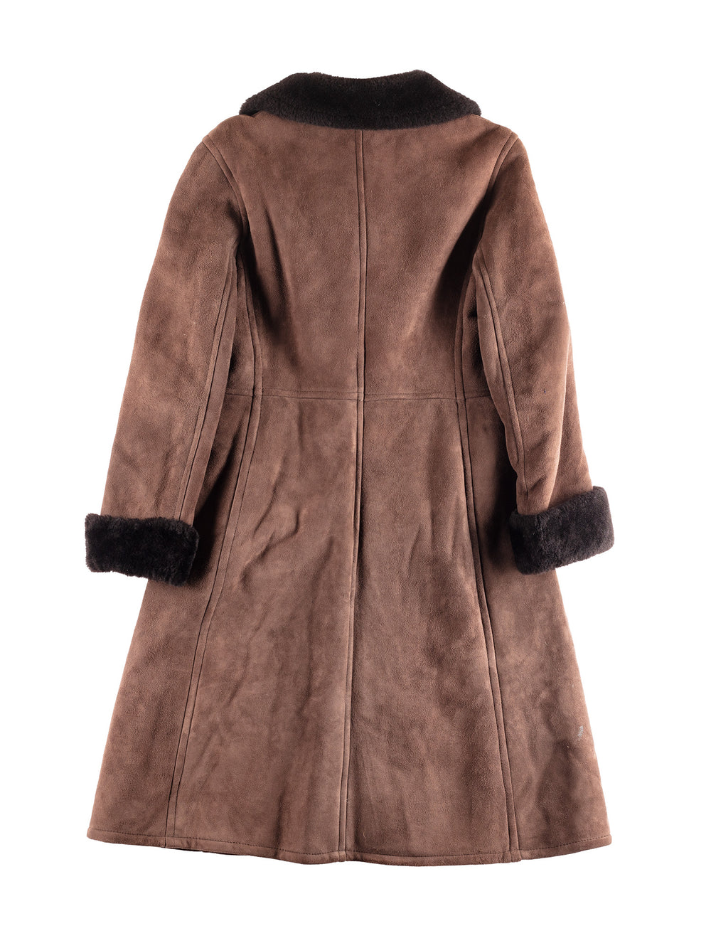 Vintage 90's Women Sheepskin Coat in Brown
