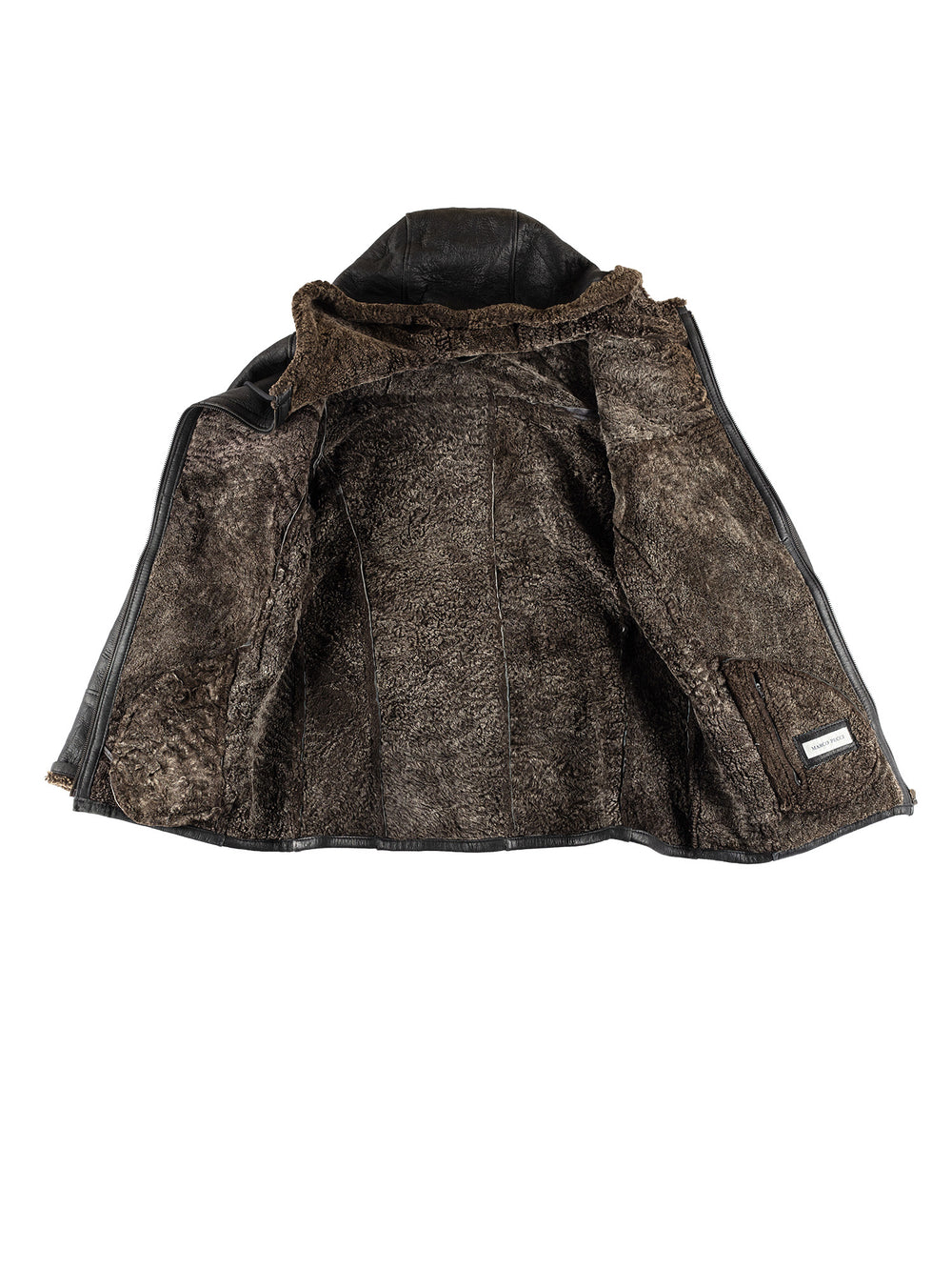 Vintage 80's Men Sheepskin Jacket in BlackVN463
