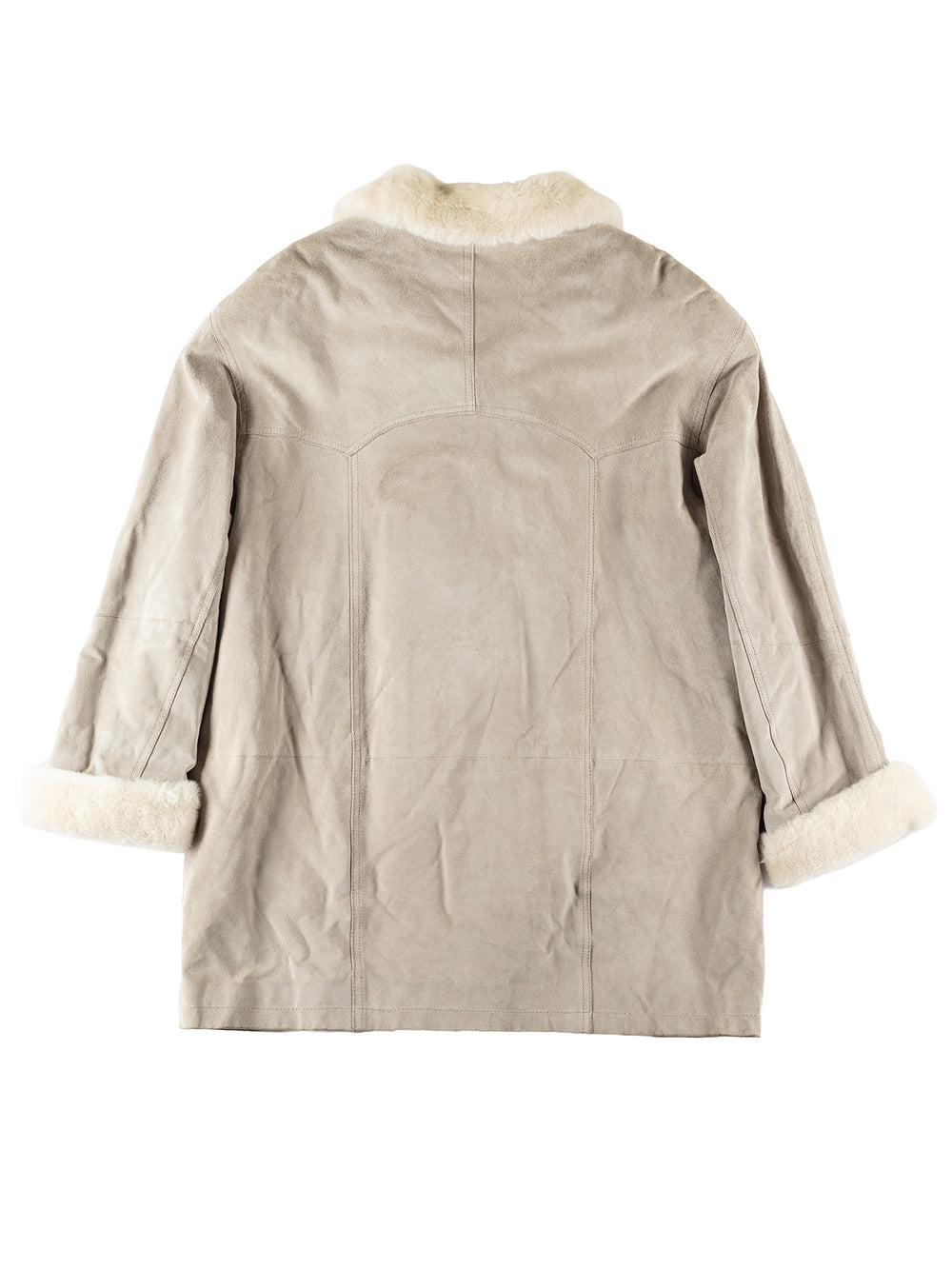 Vintage 00's Women Faux Sheepskin Coat in Gray