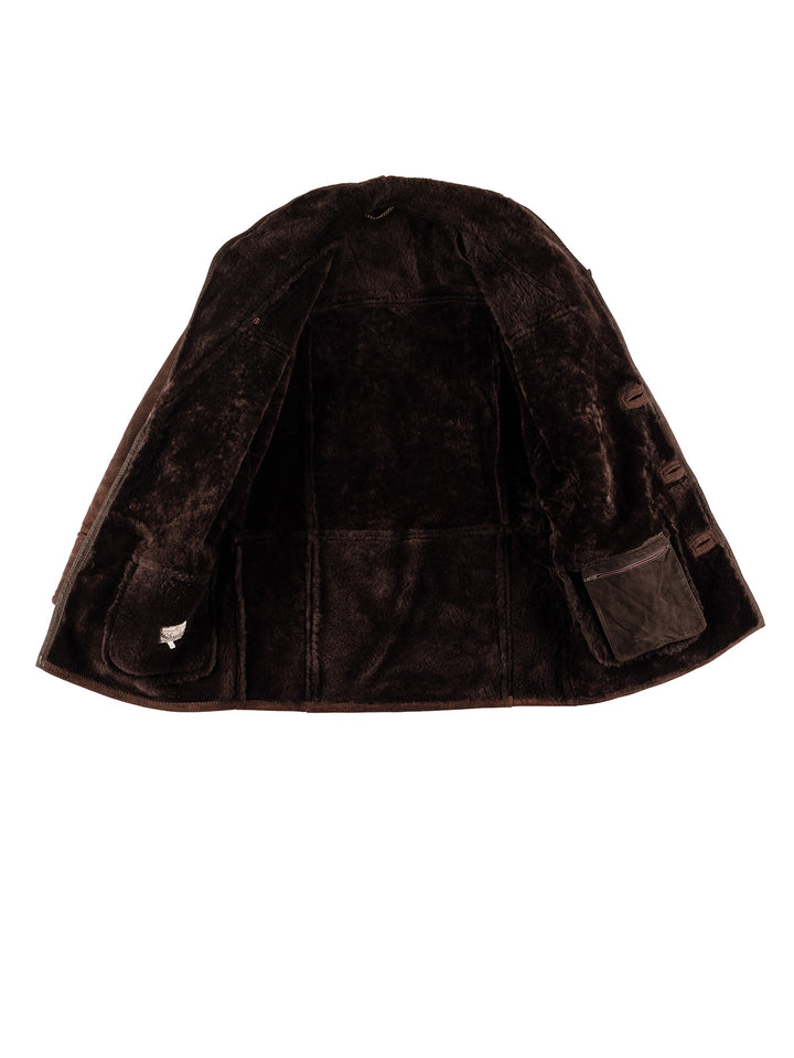 Vintage 80's Men Sheepskin Coat in BrownVN734
