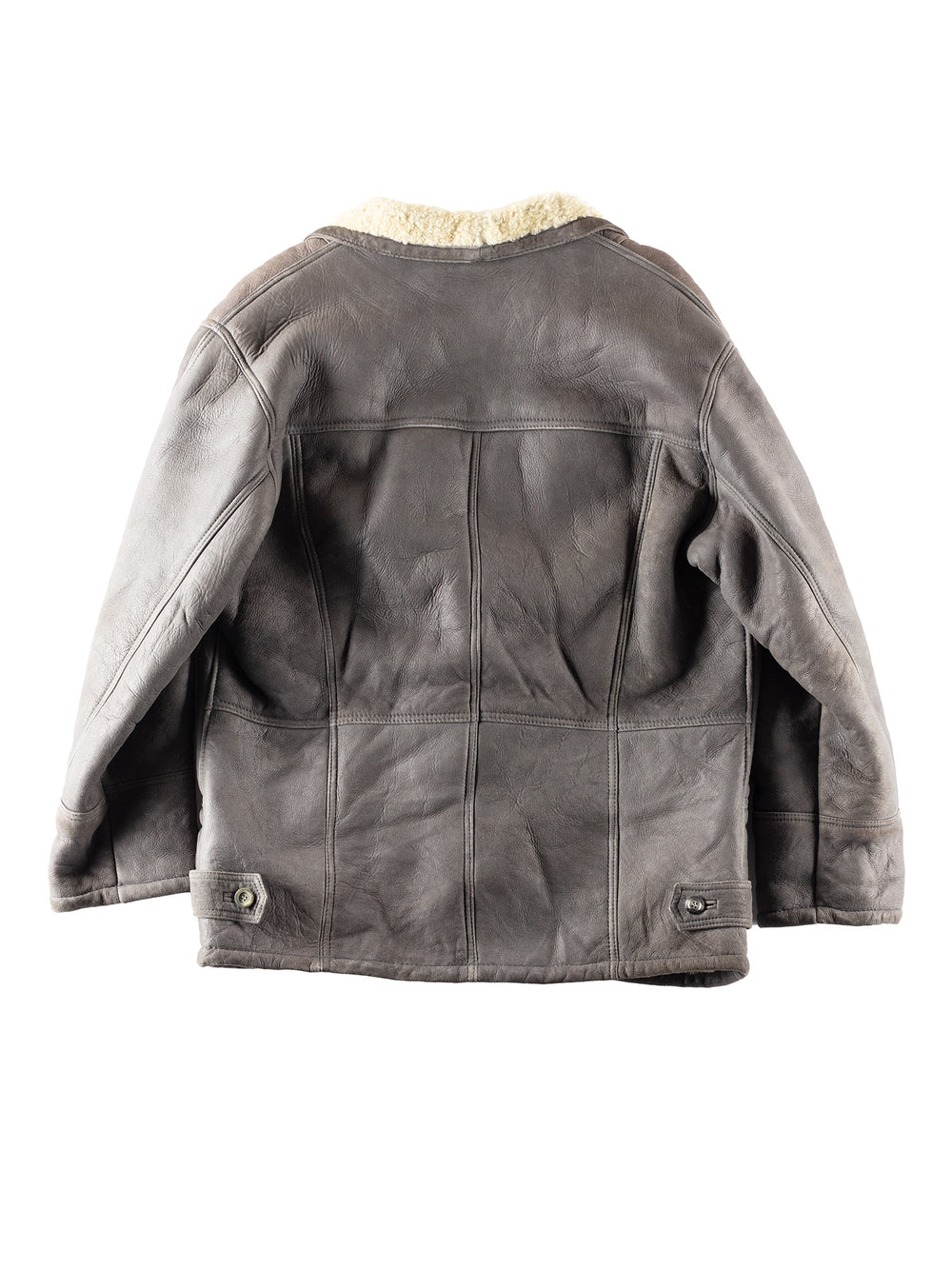 Vintage 80's Men Sheepskin Coat in Gray