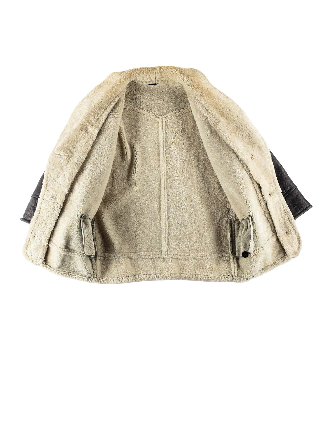 Vintage 80's Women Sheepskin Coat in BlackMN780