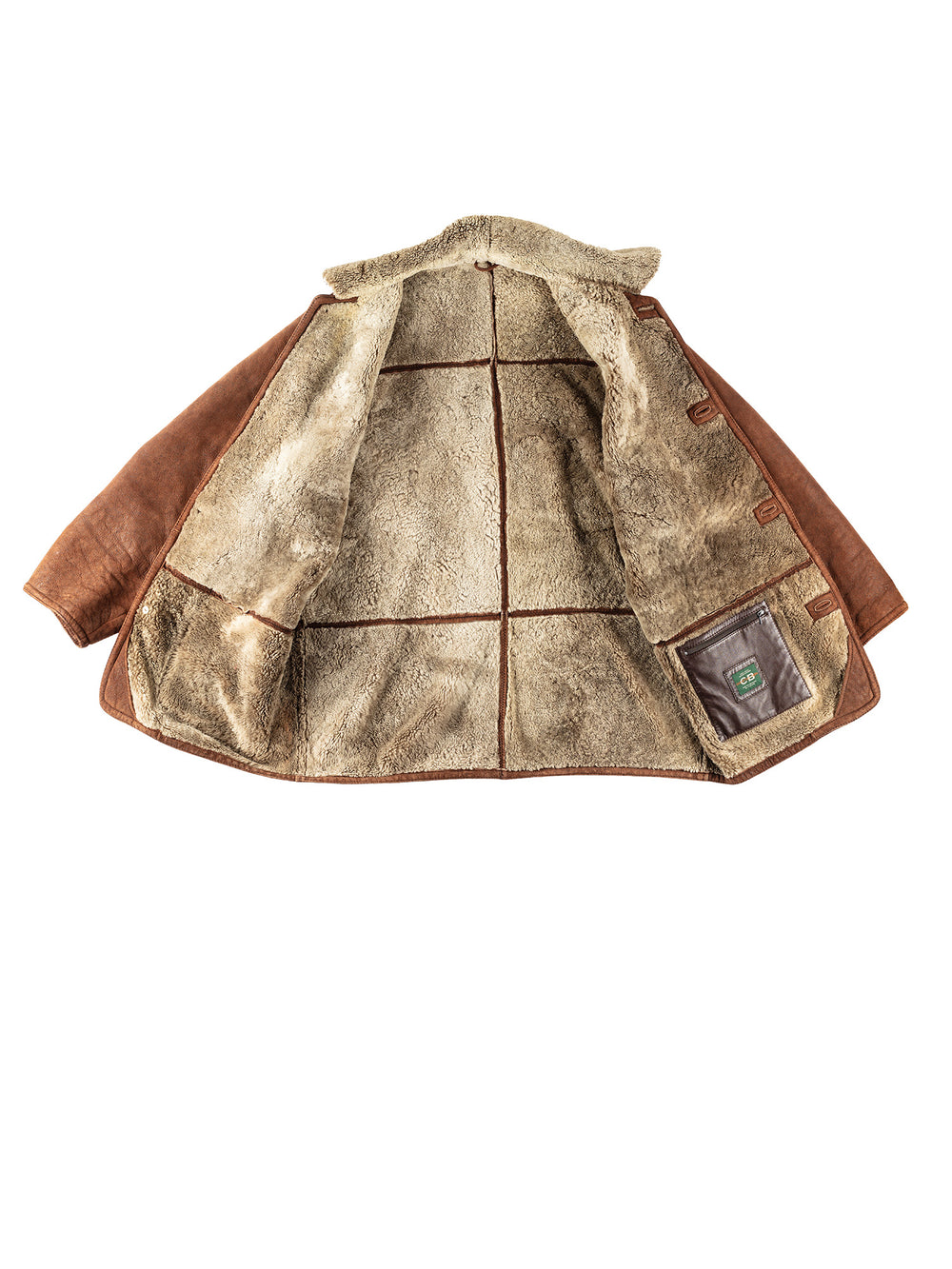 Vintage 80's Men Sheepskin Coat in BrownVN323