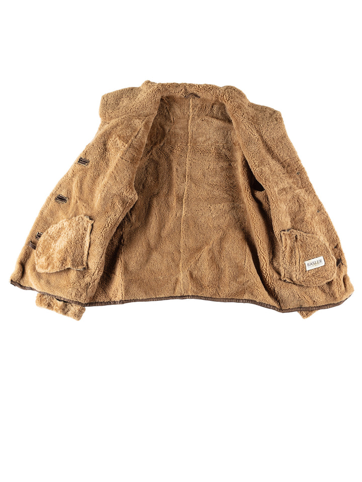 Vintage 80's Women Sheepskin Jacket in BrownMN595