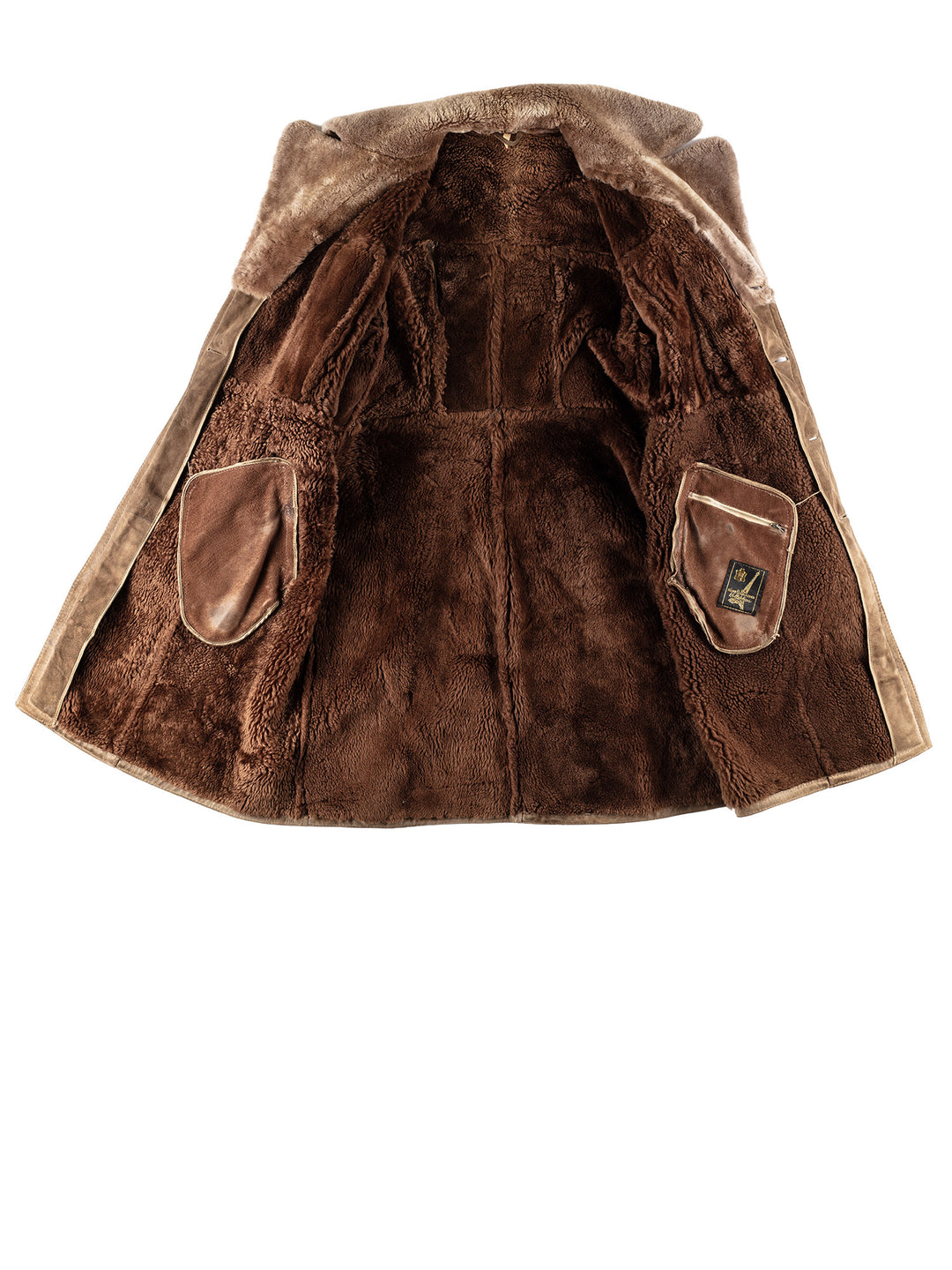 Vintage 70's Men Sheepskin Coat in BeigeVN723