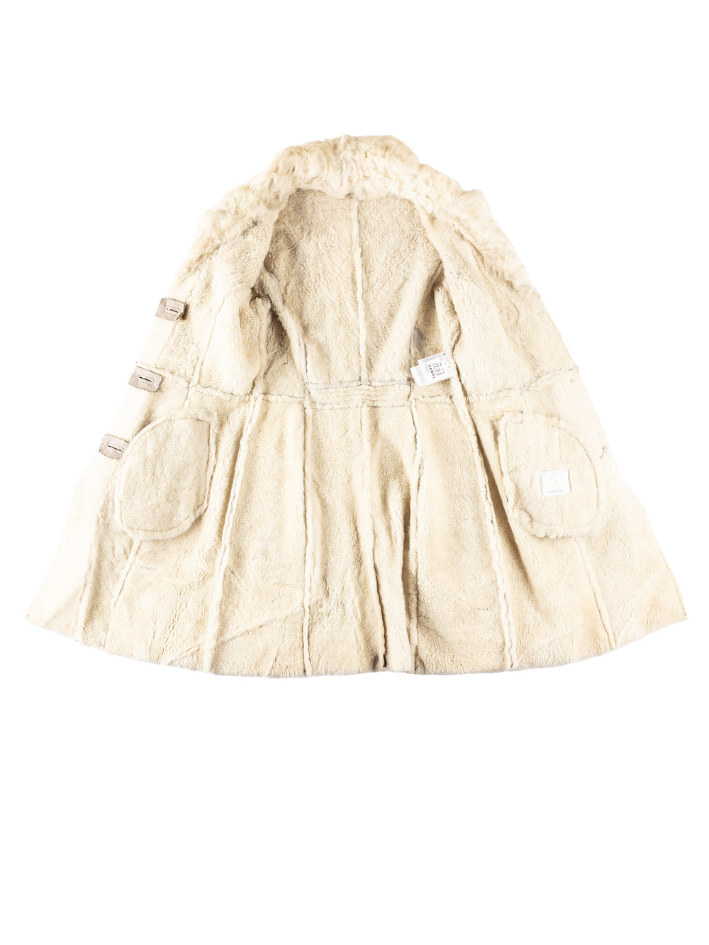 Vintage 70's Women Sheepskin Coat in GrayMN325