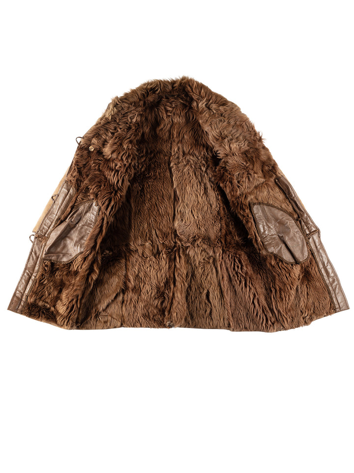 Vintage 70's Women Sheepskin Coat in BrownMN603