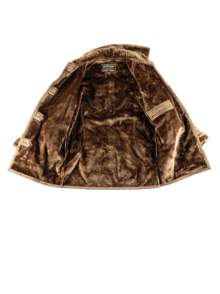 Vintage 70's Women Faux Sheepskin Coat in BeigeMN802