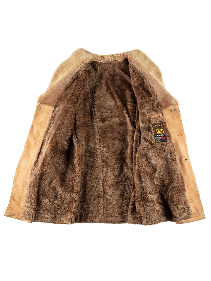 Vintage 70's Men Faux Sheepskin Coat in BeigeVN562