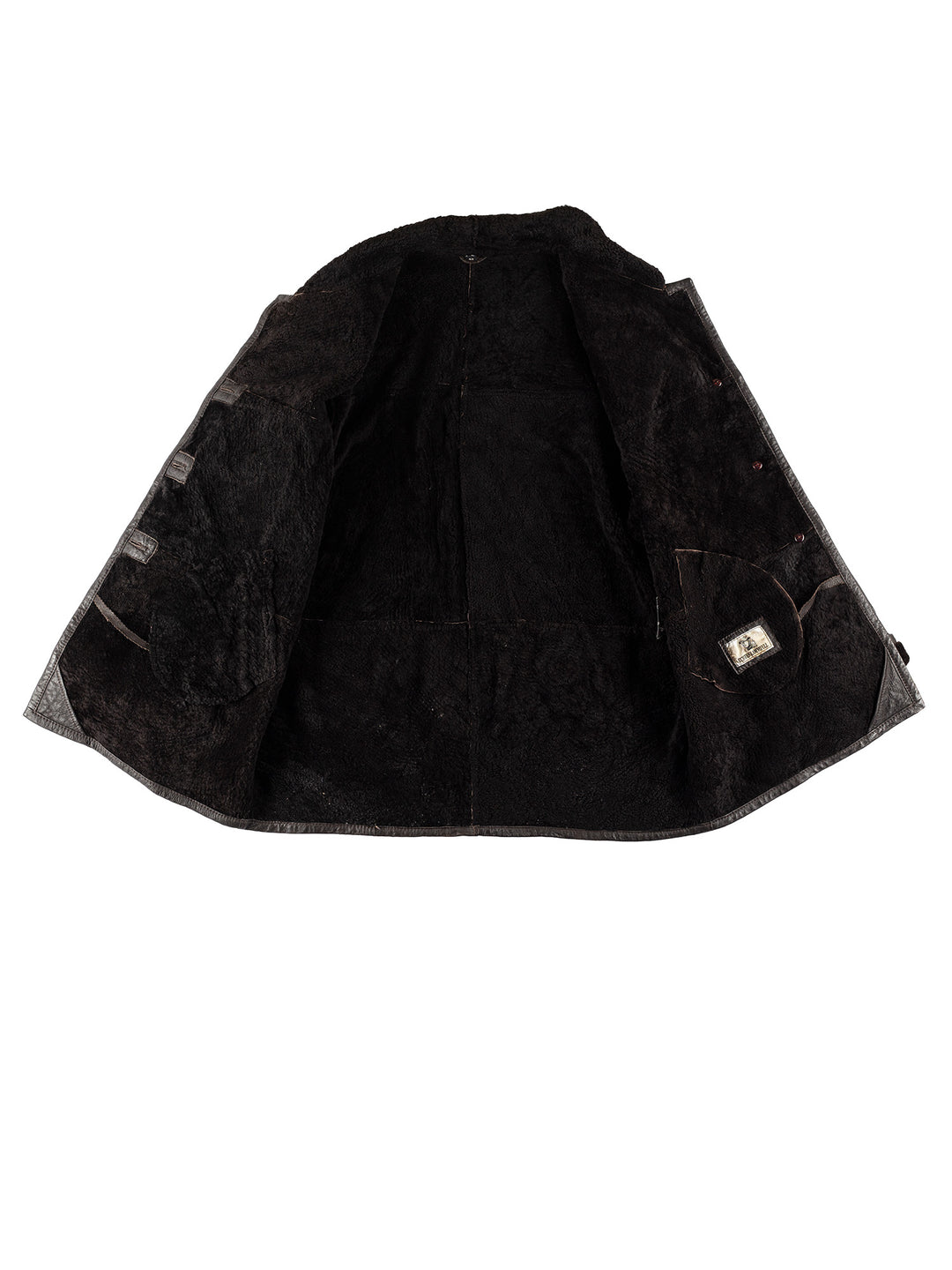 Vintage 80's Women Sheepskin Coat in BlackMN741