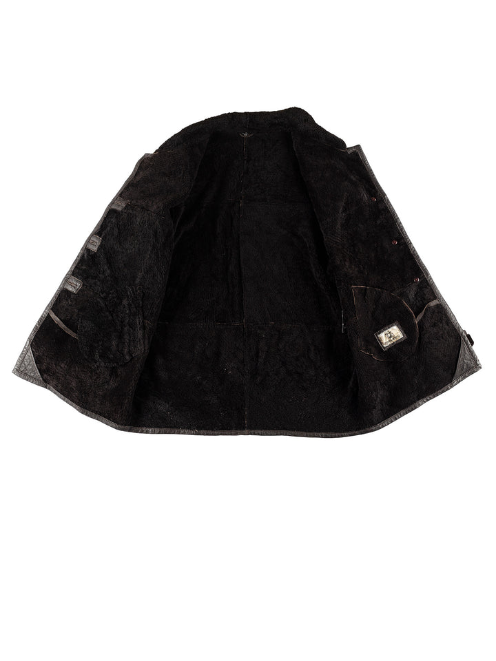 Vintage 80's Women Sheepskin Coat in BlackMN741