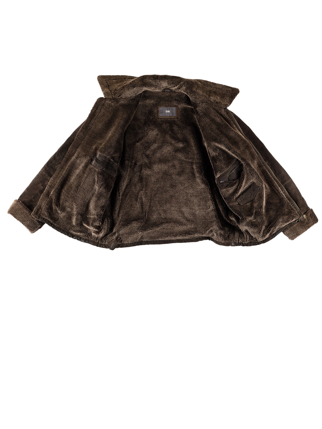 Vintage 80's Men Faux Sheepskin Coat in BrownVN565
