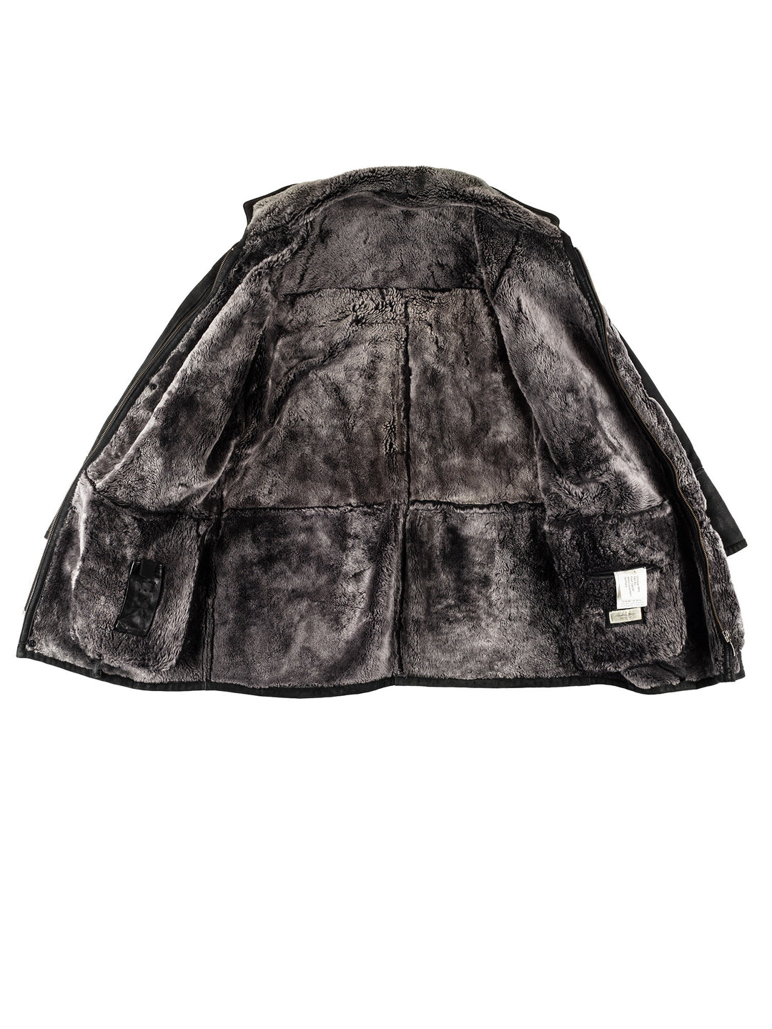 Vintage 80's Men Sheepskin Coat in BlackVN707