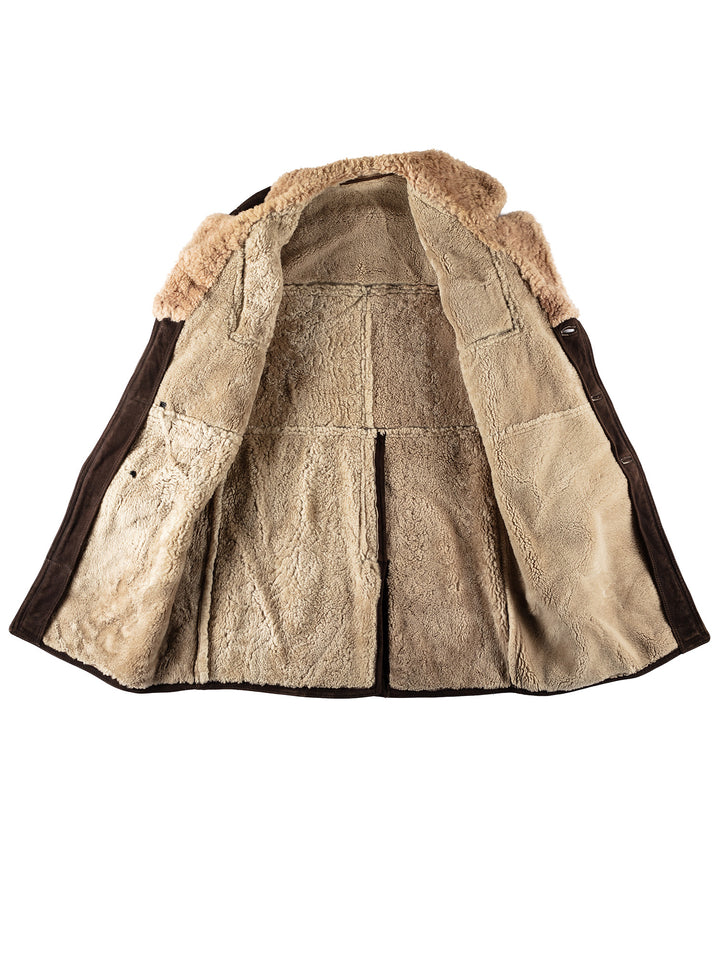 Vintage 80's Men Sheepskin Coat in BrownVN418