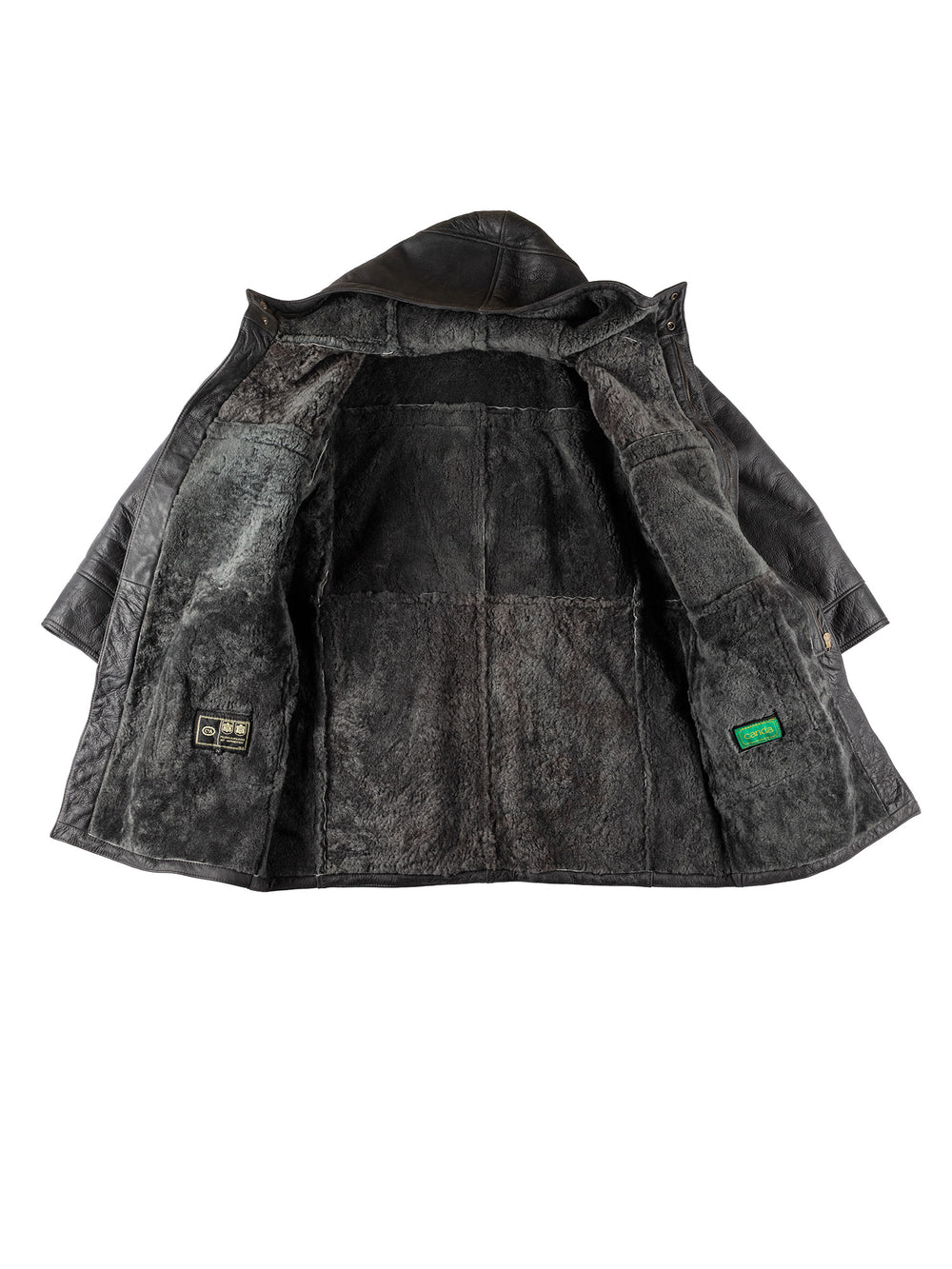 Vintage 80's Men Sheepskin Coat in BlackVN561