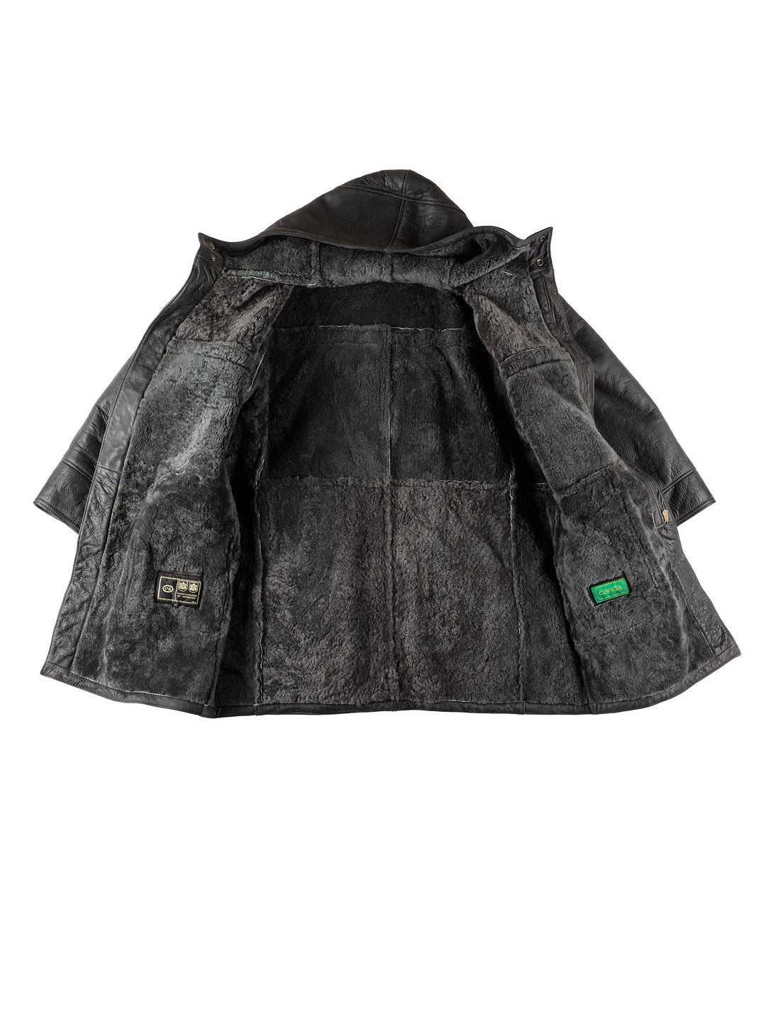 Vintage 80's Men Sheepskin Coat in BlackVN561