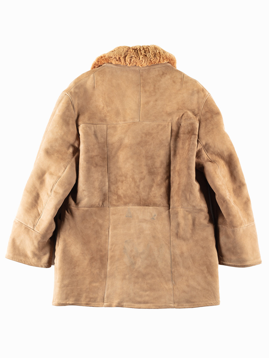 Vintage 70's Men Sheepskin Shearling Coat in Beige