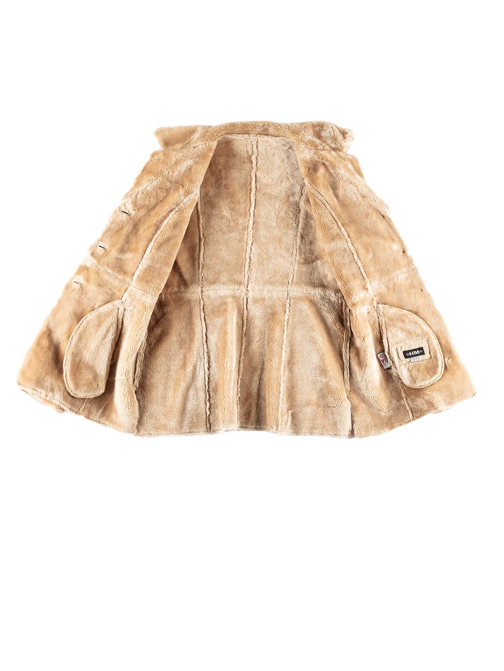 Vintage 80's Women Faux Sheepskin Coat in BeigeMN407