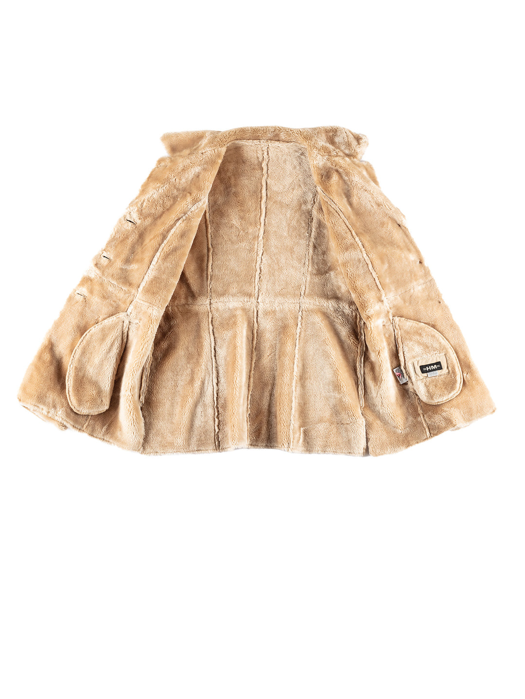 Vintage 80's Women Faux Sheepskin Coat in BeigeMN407