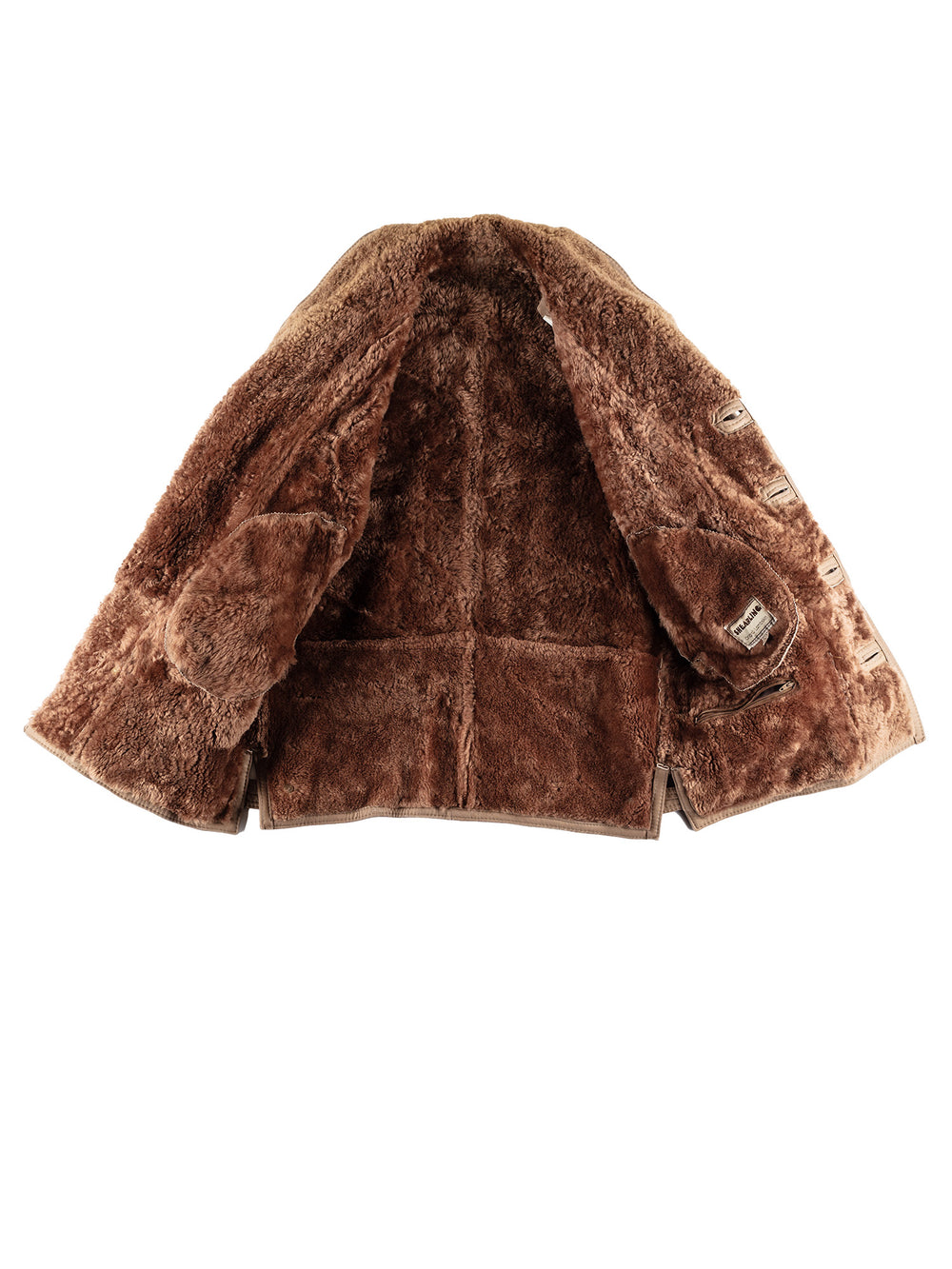 Vintage 80's Men Sheepskin Coat in BeigeVN460