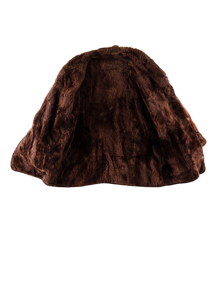 Vintage 80's Women Sheepskin Jacket in BrownMN792