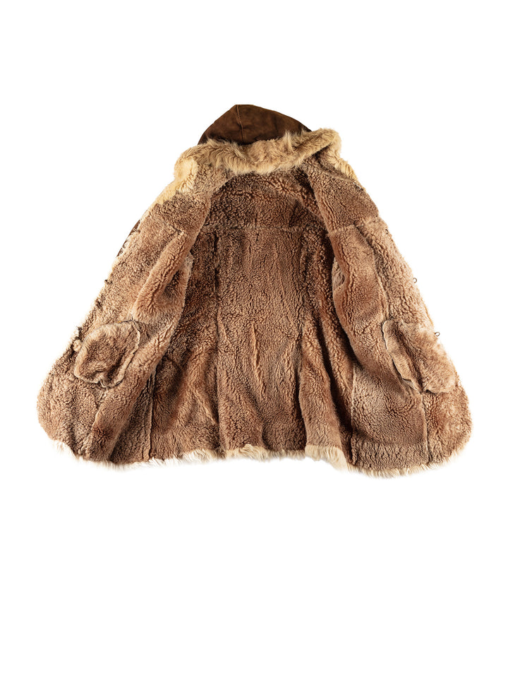 Vintage 70's Women Sheepskin Coat in BrownMN480