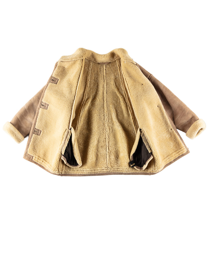 Vintage 80's Women Sheepskin Coat in BrownMN691