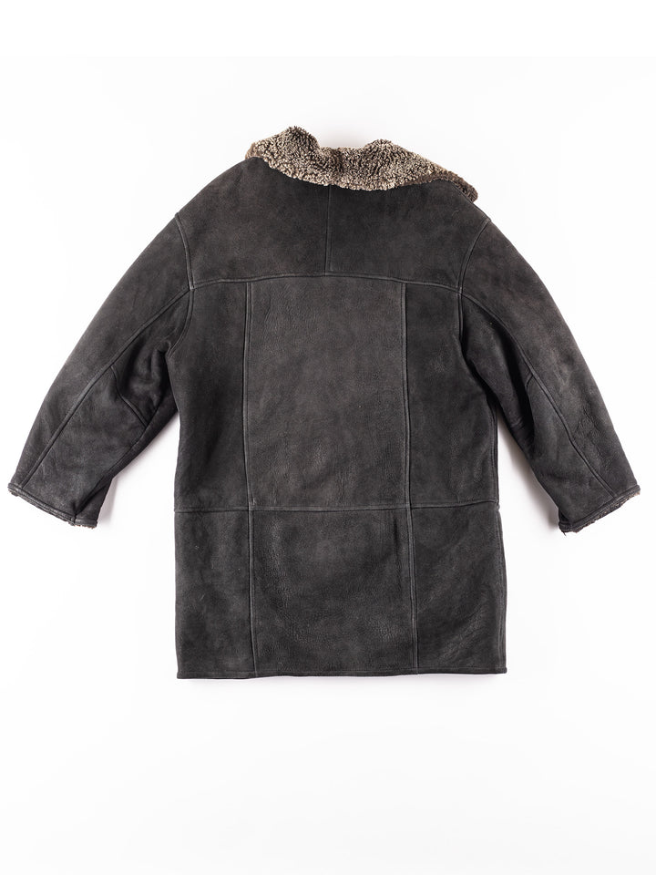 Vintage 00's Women Sheepskin Coat in Black