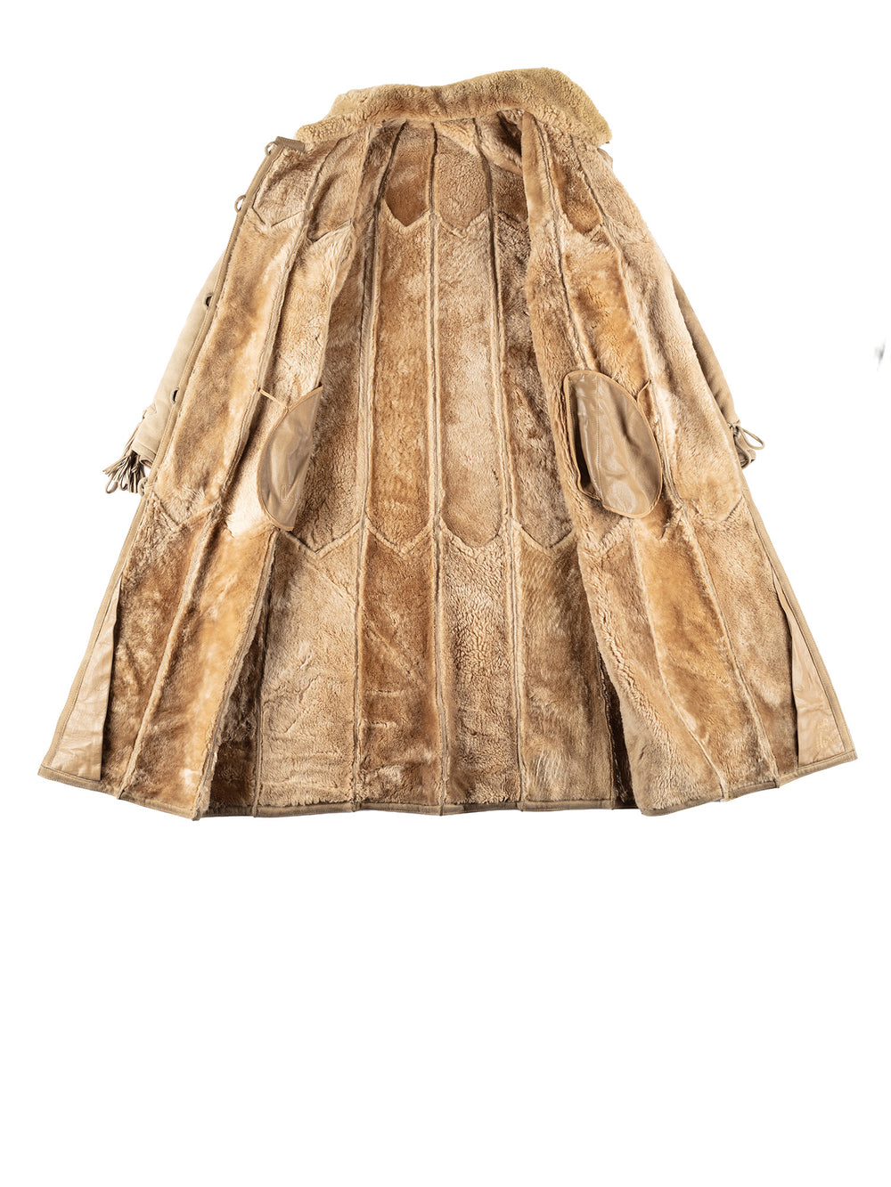 Vintage 80's Women Sheepskin Coat in BeigeMN648
