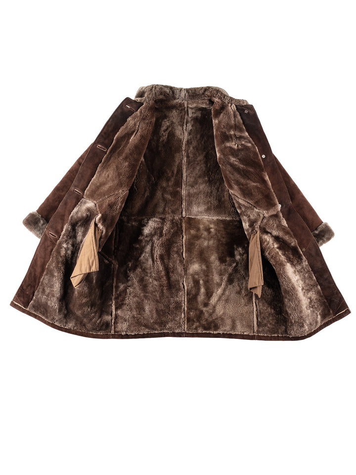 Vintage 80's Women Sheepskin Coat in BrownMN320