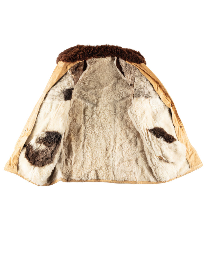 Vintage 80's Women Sheepskin Coat in BeigeMN495