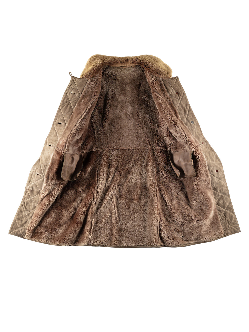 Vintage 70's Women Sheepskin Coat in BeigeMN797