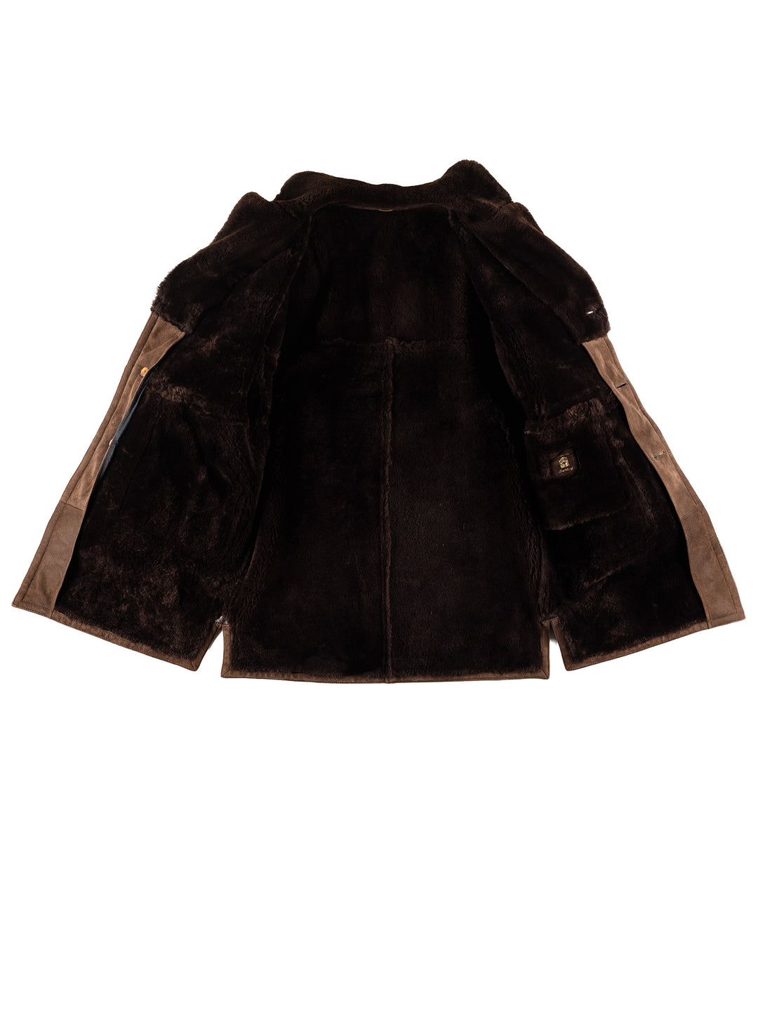 Vintage 70's Men Sheepskin Coat in BrownVN747