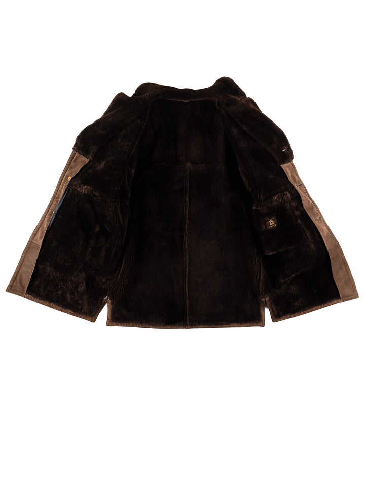 Vintage 70's Men Sheepskin Coat in BrownVN747