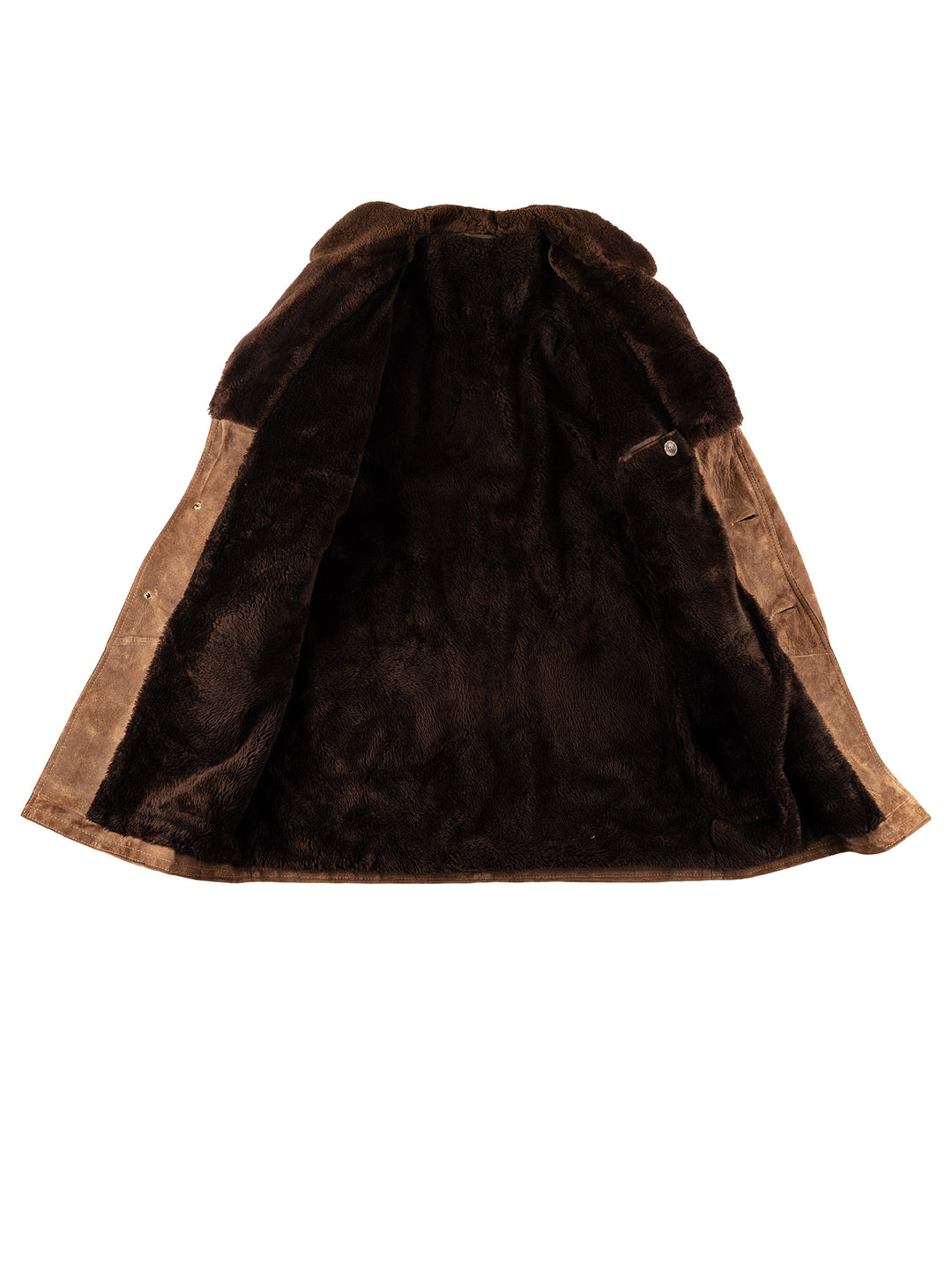 Vintage 80's Men Faux Sheepskin Coat in BrownVN716