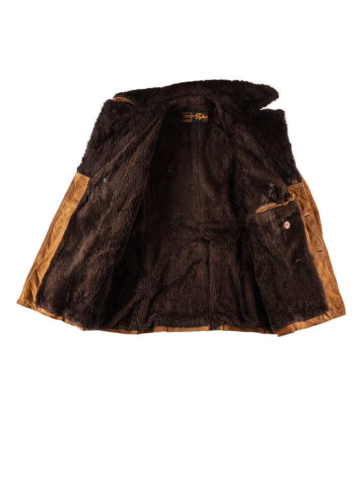 Vintage 70's Men Faux Sheepskin Coat in BrownVN594