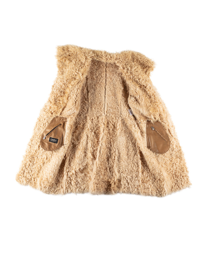 Vintage 70's Women Sheepskin Coat in BeigeMN628