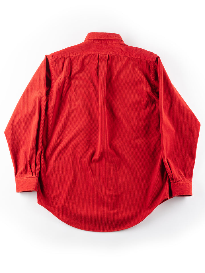 Vintage 00's Men Ralph Lauren Corduroy Shirt in Red