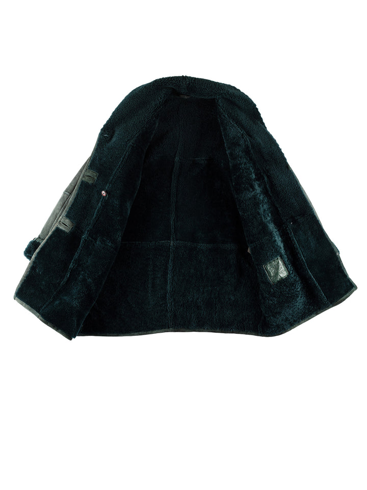Vintage 80's Women Sheepskin Coat in GreenMN742